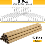 Didaey 5 Sets Heavy Duty 18" Drapery Hangers with Strong 10.5 Gauge Alloy Steel Wire for Heavy Items (Silver)