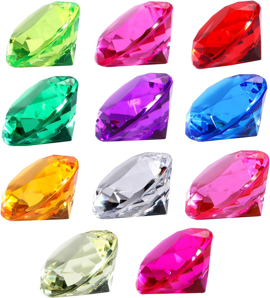75pcs Multi-Colored Acrylic Gems Plastic Gemstones for Pirate Treasure Party Decoration Table Decorations Vase Filler Fish Tank etc. (Multi Color)