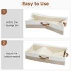 StorageWorks Under Bed Storage Containers - Underbed Storage with Handles and Label Holder, 2 Pack Ultra-thick Fabric Underbed Bins, Closet Organizer for Clothes, Blankets, Sweater