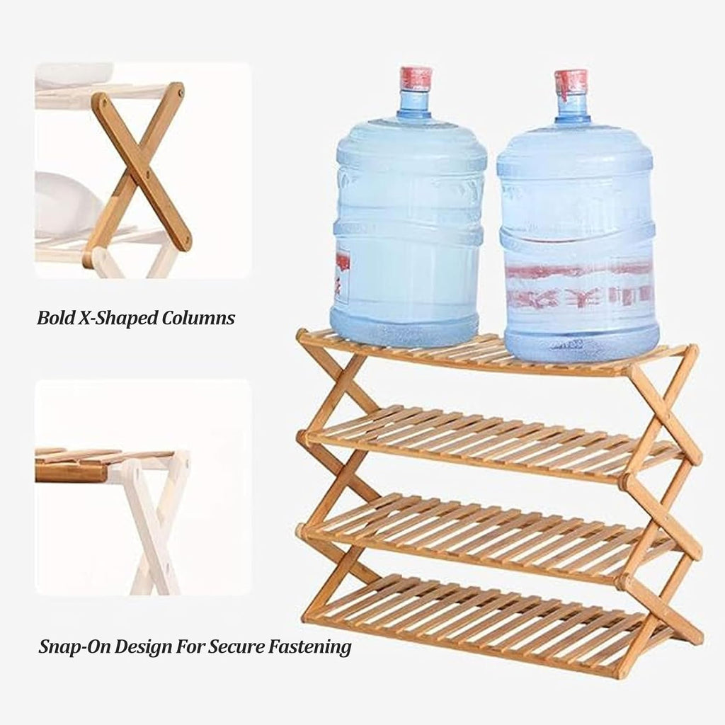 Stylish Bamboo Folding Shoe Rack - Space-Saving 3/4/5/6 Tier Storage Bench for Hallway & Entryway - 50cm/70cm/100cm Wide Sturdy nizer for Small Spaces