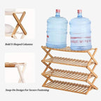 Stylish Bamboo Folding Shoe Rack - Space-Saving 3/4/5/6 Tier Storage Bench for Hallway & Entryway - 50cm/70cm/100cm Wide Sturdy nizer for Small Spaces