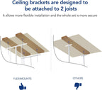 FLEXIMOUNTS 2 Pack 4x6 Overhead Garage Storage Adjustable Ceiling Rack 72" Length x 48" Width x 40" Height, 450lbs Weight Capacity, White, Classic Series