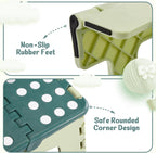 ACSTEP 9 Inch Folding Step Stool 300 LB Capacity Plastic Foldable Step Stools for Kids and Adults, Folding Stool Suitable for Kitchen, Stepping Stool with Handle Bicolor Green Small Step Stool 1PC