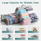 10 Pack Clear Storage Bags for Clothes, 22L Blanket Storage Bags, Under Bed Storage, Closet Organizers Bag, Upgraded Version Two-Way Zippers Design(Grey, 10PACK)