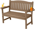 2-Person HIPS Outdoor Benches, Weatherproof Garden Bench with 800 lbs Weight Capacity, Artificial Wood Grains, Never Rot or Fade, Patio Benches for Garden, Porch, Balcony, Backyard,Park, Brown, 1 Pack