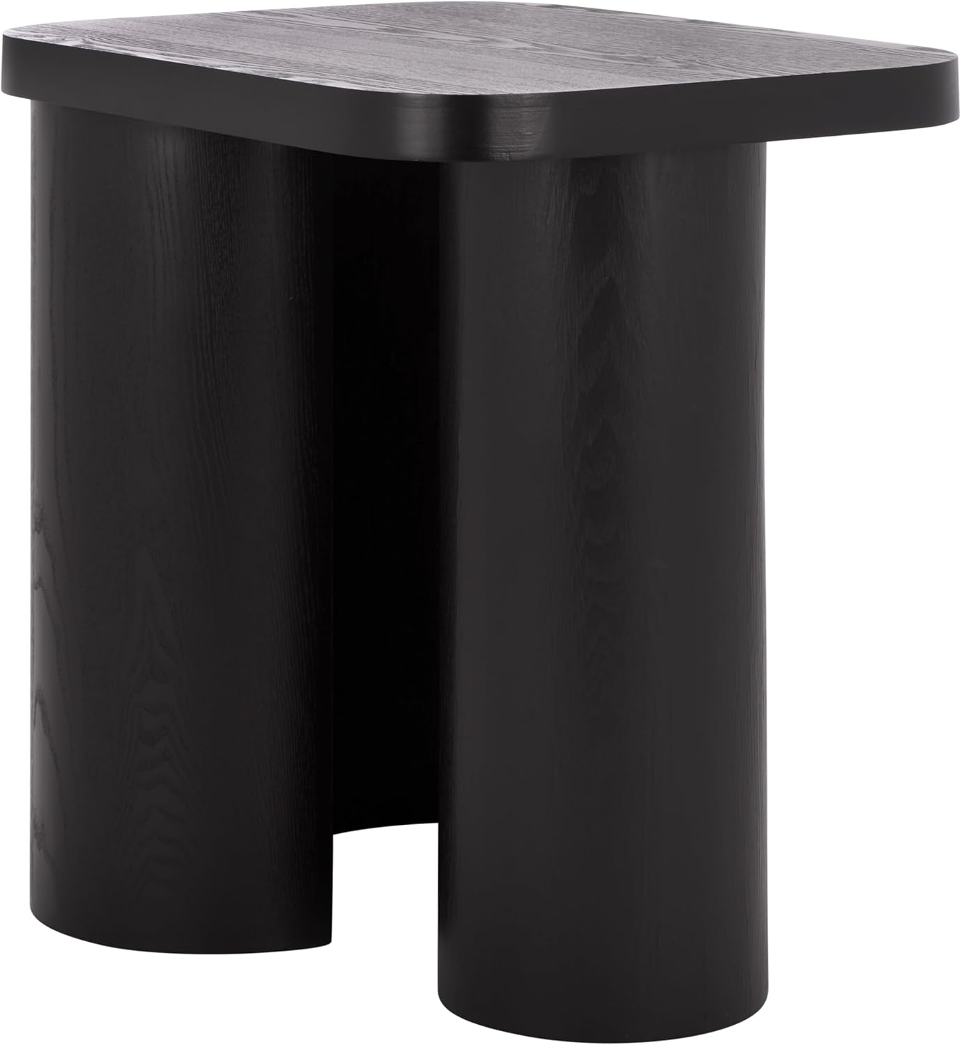 SAFAVIEH Home Collection - Ahani Modern End Table, Black Accent Side Table with Sculptural Cylinder Legs (ACC2315B)