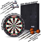 ONE80 All-in-One Dartgame Center with Self-Healing Sisal/Double-Sided Dartboard & Multifunctional Cabinet 6 Steeltip Darts and Mounting Kit Included