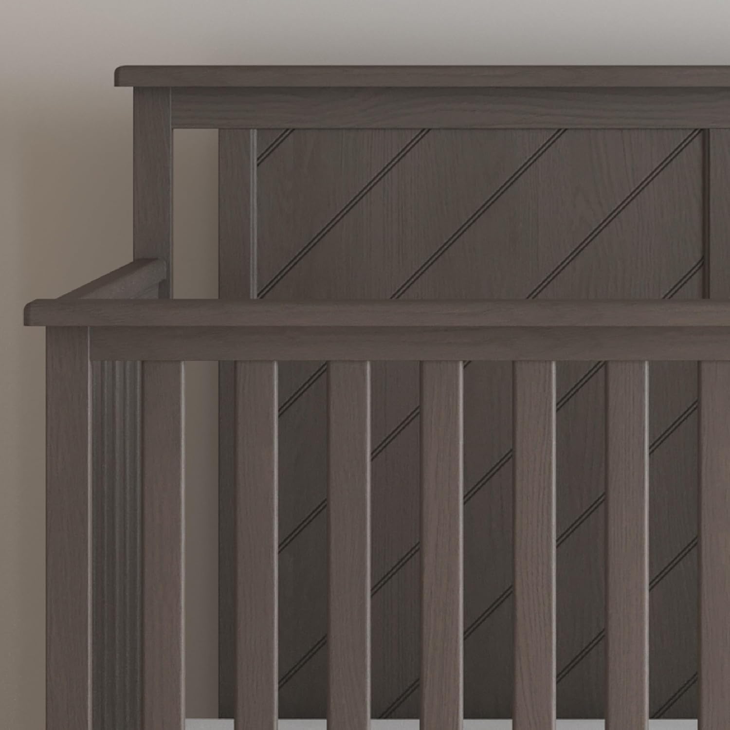 Child Craft Hampton Flat Top Crib and Changing Table Nursery Set, 2-Piece, Includes 4-in-1 Convertible Crib and Changing Table, Grows with Your Baby (Dapper Gray)