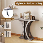 Giantex 40" Narrow Console Table, T-Shaped Entryway Table with Open Storage Shelve, Industrial Sofa Table Behind Couch, Modern Foyer Table, Accent Table for Living Room, Entrance, Hallway (Gray)