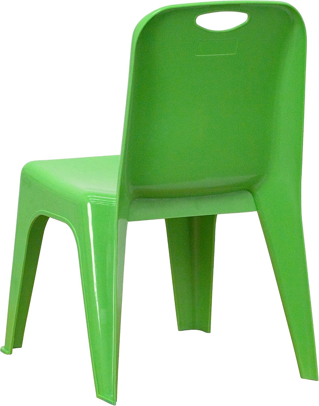 Flash Furniture 2 Pack Green Plastic Stackable School Chair with Carrying Handle and 11" Seat Height