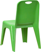 Flash Furniture 2 Pack Green Plastic Stackable School Chair with Carrying Handle and 11" Seat Height