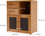 Kitchen Pantry Sideboard, Storage Cabinet with Drawer and Doors, Open Platform Cabinet, Quick Assembly Cupboard Shelf, 16.5in Long, for Dining Room Hallway Living Room Office, Wood Color