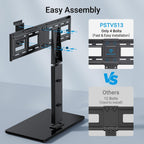 PERLESMITH Universal Swivel TV Stand Legs for 37-75 inch TVs, Height Adjustable Tabletop Mount Holds up to 99lbs, Television Table TV Stands for Livingroom & Bedroom, Universal VESA 600x400mm, PSTVS13