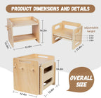 bpmfkid Montessori Weaning Table and Chair Set - Adjustable Design for Toddlers, Ideal for Mealtime, Learning, and Play