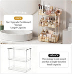 Bathroom Counter Organizer for Vanity, Makeup Organizer Countertop with Holder, Large Capacity Storage Rack, Perfect Large Skincare, Hair Care, Perfume, Easy to Install (Gold, 3Tiers)