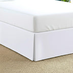 King Bed Skirt – 100% Organic Cotton, 16" Drop, Soft Breathable Fabric, Dust Ruffle Split Cornor Bed-Skirts (White, Solid)