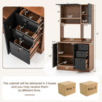 PETSITE Kitchen Buffet Hutch Storage Cabinet, 71" Freestanding Pantry with 3 Cabinets & Drawers, Adjustable Shelves, Microwave Cupboard for Living Room, Dining Room