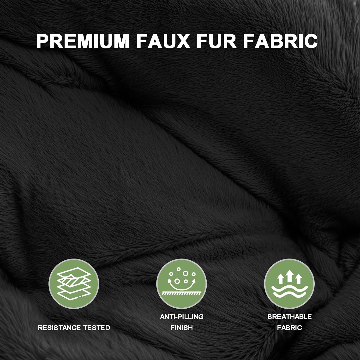 Grezone Cozy Saucer Chairs Faux Fur Living Room Reading Lounge with Soft Thick Padded Seat Metal Frame Modern Style for Bedroom Home,Black