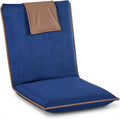 VEVOR Floor Chair, 6 Adjustable Positions Folding Floor Gaming Chair with Back Support, Easy to Carry, Sturdy Metal Frame with Recycled Foam and Suede Fabric Surface, for Reading, Relaxing, Dark Blue