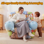 NTYNTY Clear Stuffed Animal Storage Chair, 37.8" x 37.4", 0.35mm Thick PVC, 330lbs Load, Waterproof Transparent Plush Storage Chair for Kids & Adults