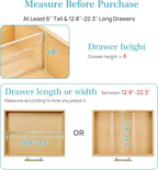 Vtopmart 6 Pack 6" Tall Upgrade Drawer Dividers for Big and Deep Drawer, 12.8"-22.3" Adjustable Expandable Dresser Drawer Organizer, Clear Plastic Separators for Dresser, Baby Supplies, Kitchenware