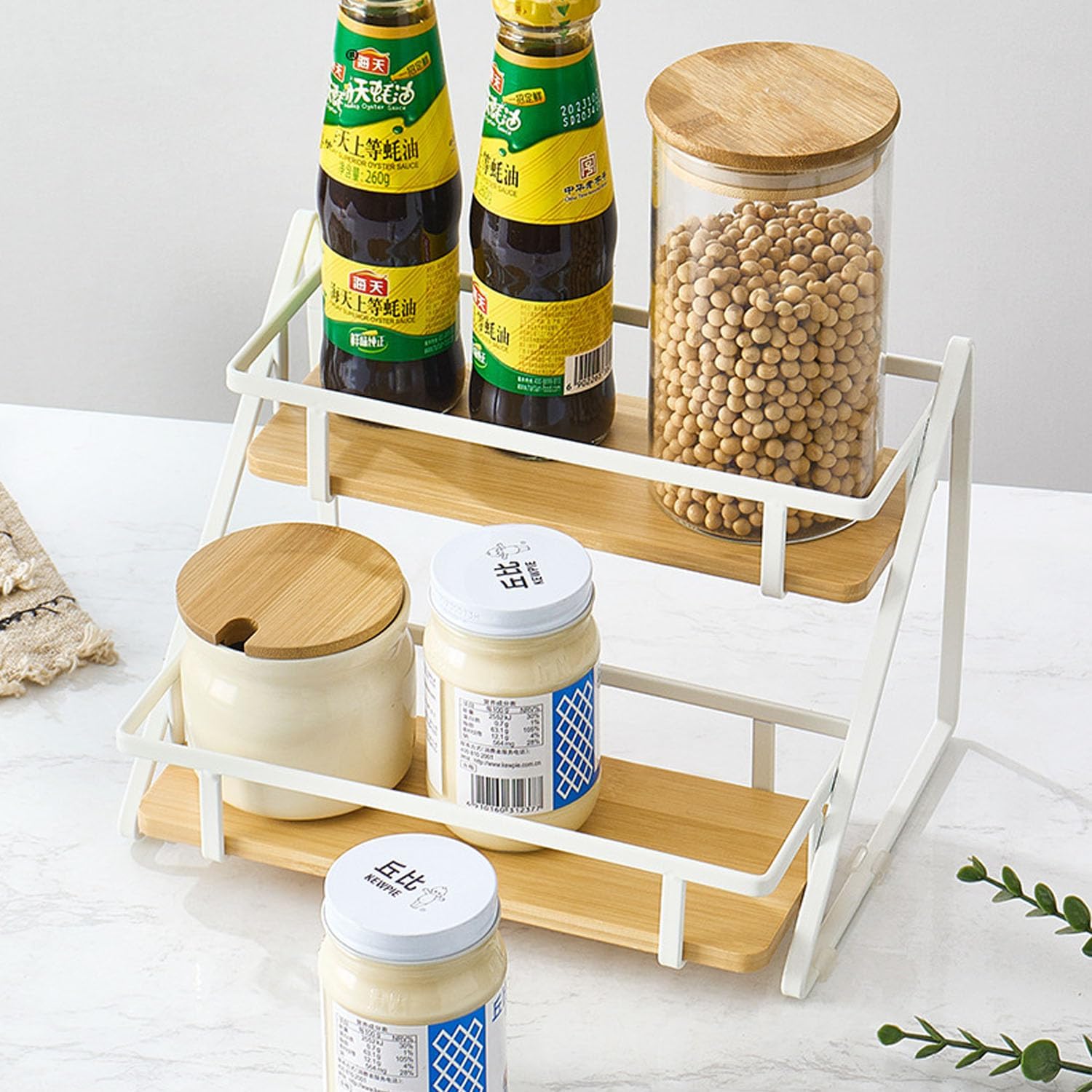 Coffee Syrup Rack Organizer,6 Bottles Syrups Holder Stand for Coffees Bar,2-Tier Syrup Storage Shelves for Coffee Station,Kitchen Spice Rack Wine Rack for Wine Dressing