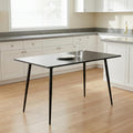 IDS Home Black Wood Dining Table 51 Inch, Rectangular Kitchen Table with Metal Iron Frame, Modern Wood Grain Table for Small Space Apartment