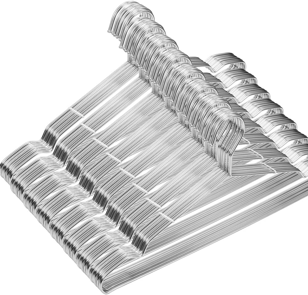 Metal Hangers Clothing Heavy Duty for Closet Stainless Steel Hanger 16.5in by WYCQKL 80 Pack
