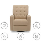 Delta Children Gavin Recliner Glider Swivel Chair Featuring LiveSmart Fabric by Culp - Stain-Resistant, Repels Moisture, Kid & Pet-Friendly Fabric, Sisal