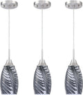Viinew Mini Glass Pendant Light 4.72" with Handblown Black Gray Marble Art Glass Hanging Light 3-Pack Oval Ceiling Hanging Light Fixture for Dining Room Kitchen Island Cafe Foyer Hallway