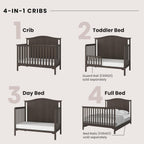 Child Craft Hampton Arch Top Crib, Changing Table, and Cozy Glider Nursery Set, 3-Piece, Includes 4-in-1 Convertible Crib, Changing Table, and Cozy Glider, Grows with Your Baby (Dapper Gray)