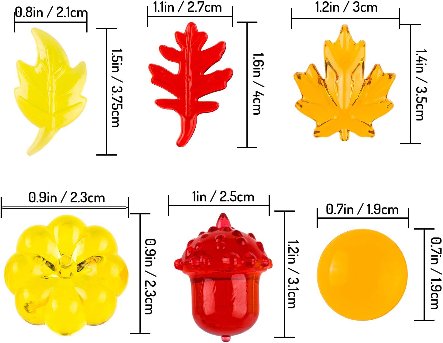 Whaline 220 Pcs Acrylic Fall Decorations, Mini Fall Leaves Pumpkin Marbles Pine Cones Autumn Table Scatter Vase Filler for Fall, Autumn and Thanksgiving Decor, Preschool Counting