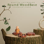 GOLDY&WENDY Vintage Rosewood Round Pedestal Riser Ornament Crafts Home Furniture Rustic Stand Base