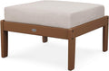 POLYWOOD® Braxton Ottoman, Teak/Dune Burlap