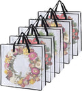 5 Pack Wreath Storage Bag 26x9 Inch Christmas Wreath Storage Container with Zipper and Handles, Underbed Wreath Storage Organizer for College Clothes Pillow Bedding Christmas Wreath