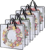 5 Pack Wreath Storage Bag 26x9 Inch Christmas Wreath Storage Container with Zipper and Handles, Underbed Wreath Storage Organizer for College Clothes Pillow Bedding Christmas Wreath