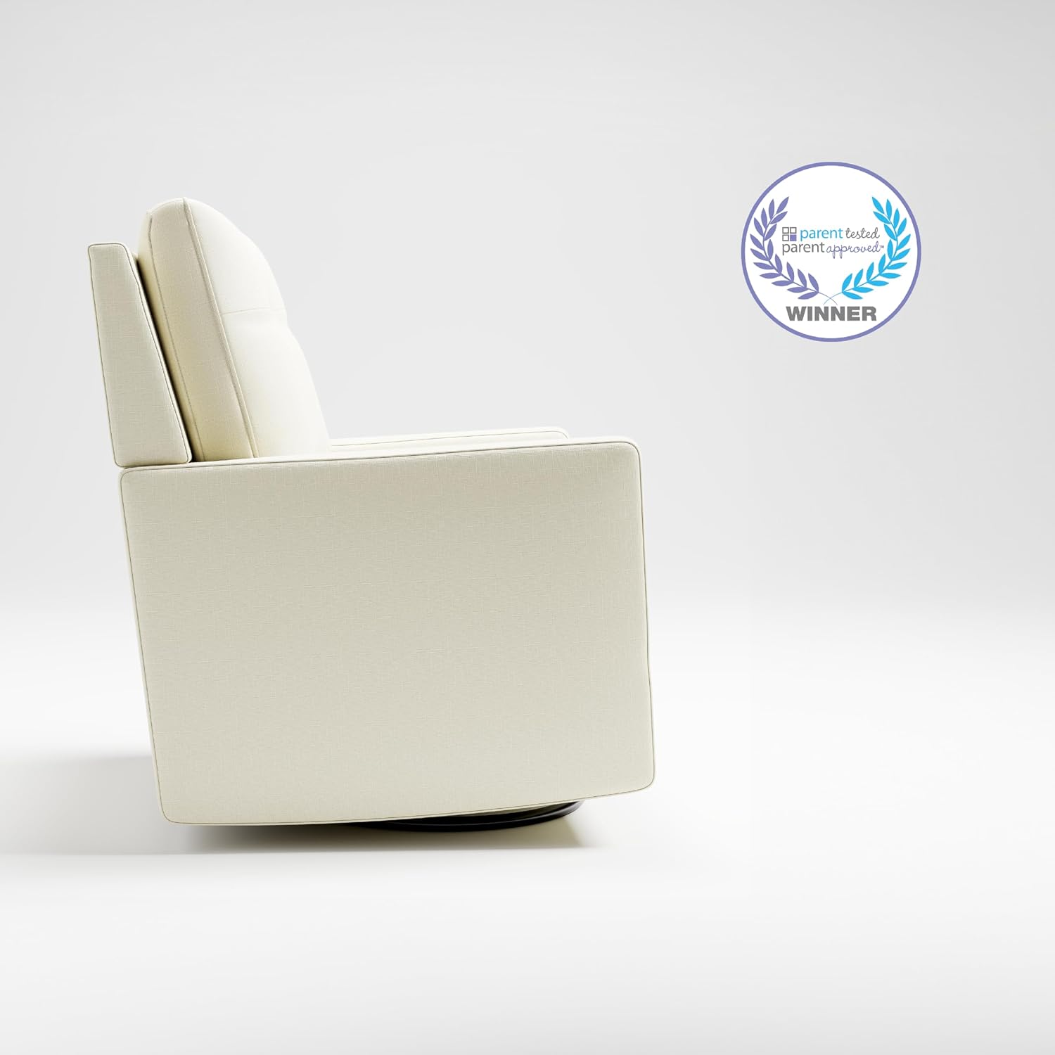 Storkcraft Beckett Small Spaces Swivel Glider Nursery Chair (Pearl) – Conveniently Compact Size, Baby Nursery Chair Designed for Smaller Nurseries and Bedrooms