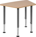 Flash Furniture Billie Hex Natural Collaborative Student Desk (Adjustable from 22.3" to 34") - Home and Classroom
