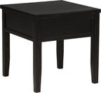 Sutter, End Table, Side Table, Java Pine Veneer Accent Table, Square Living Room Table with 1 Drawer, Planked Top, 24 Inches Wide