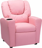 Naomi Home Suri Kids Recliner Chair: 150 Lbs Capacity & Solid Hardwood Frame for Ultimate Durability. Built to Grow Toddler & Children Sofa with Cup Holder, Footrest & 3 Recline Positions - Pink