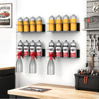 EVERHANGER Spray Can Holder, Wall Mount Spray Bottle Storage Rack Heavy Duty Spray Paint Bottle Organizer for Garage & Home, 16 Can Holes