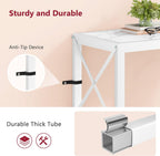 Tajsoon 28.3" Entryway Table, 2-Tier Small Consle Table for Entryway, Narrow Sofa Table with Shelves, Entrace Table for Hallway, Living Room, Corridor, Office, White