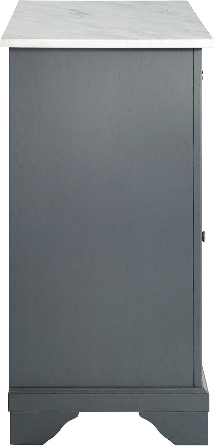 Crosley Furniture Avery Kitchen Island with Storage Shelves, Microwave Stand, Coffee Bar, Gray