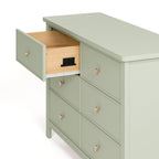 Graco Sasha 6 Drawer Dresser, Sage | GREENGUARD Gold Certified, Removable Bookshelves, Nursery & Kids Bedroom Wood Dresser, Spacious Storage, Interlocking Drawers