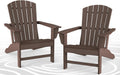 BRIOPAWS Adirondack-Chairs-Set of 2 | Brownwood Grain |Fire Pit Chair | Oversized | HDPE Plastic | Weather Resistant | for Deck Outdoor Poolside Campfire