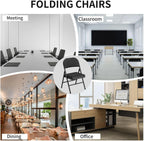 Set of 4 Folding Chairs with Cushion, No Assembly Wedding Chair, 280 LBS Capacity, Padded Folding Chairs 2 Pack for Banquet, Party, Picnic, Outdoor & Indoor Events, Black