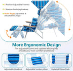 Backpack Beach Chair with Footrest, Double Shoulder Straps Folding Tanning Chair with Face & Arm Hole,Sunbathing Lounge Chair for Pool, Beach, Lawn (2Pcs, Standard)