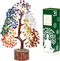 Crocon® 7 Chakra Crystal Tree of Life, Healing Crystals Tree 10-12 Inch, Birthday Gift for Women, Feng Shui, Money Trees, Positive Energy, Good Luck, Home Office Decor, Spiritual Gifts for Women