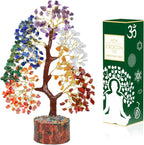 Crocon® 7 Chakra Crystal Tree of Life, Healing Crystals Tree 10-12 Inch, Birthday Gift for Women, Feng Shui, Money Trees, Positive Energy, Good Luck, Home Office Decor, Spiritual Gifts for Women