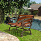 Outdoor Bench, Suitable for Garden, Porch, Courtyard, Park Chair Outdoor Bench Plaza Outdoor Leisure Backrest Chair Sub Long Seat Garden Bench(Large)